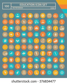 100 Education,Learning and Science icon set,clean vector
