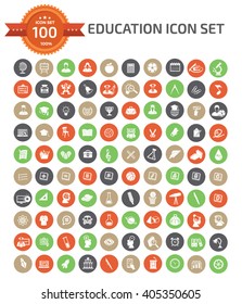 100 Education,learning,student,science icons,clean vector