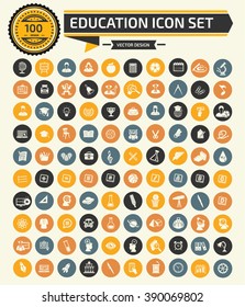 100 Education,learning,student,science,teaching icon set,clean vector