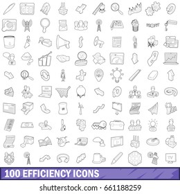 100 efficiency icons set in outline style for any design vector illustration