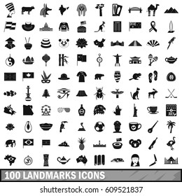 100 egypt icons set. Simple illustration of 100 egypt vector icons for any design isolated