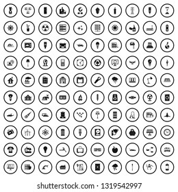 100 electricity icons set in simple style for any design vector illustration