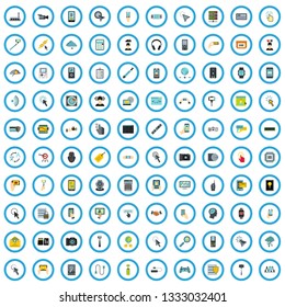 100 electronic device icons set in flat style for any design vector illustration