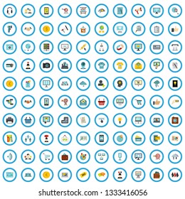 100 e-marketing icons set in flat style for any design vector illustration