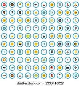 100 emblem icons set in flat style for any design vector illustration