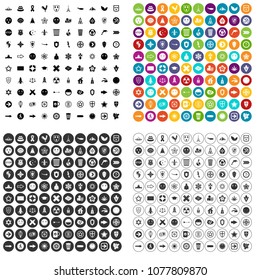 100 emblem icons set vector in 4 variant for any web design isolated on white