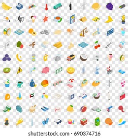100 emirates icons set in isometric 3d style for any design vector illustration