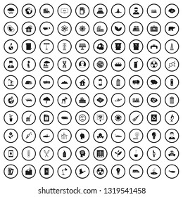 100 emission icons set in simple style for any design vector illustration