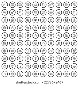 100 emotion icons set. Outline illustration of 100 emotion icons vector set isolated on white background