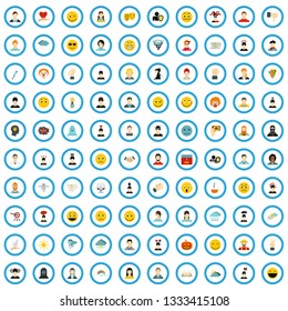 100 emotions icons set in flat style for any design vector illustration