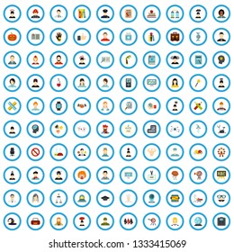 100 emotions training icons set in flat style for any design vector illustration