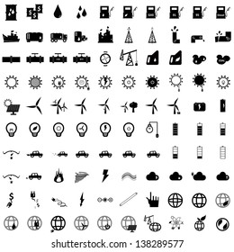 100 Energy icons set