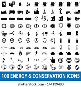 100 Energy Icons set