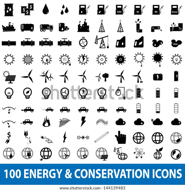 100 Energy Icons\
set