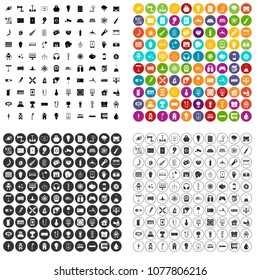 100 energy icons set vector in 4 variant for any web design isolated on white
