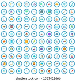 100 engineering icons set in cartoon style for any design vector illustration