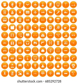 100 engineering icons set orange
