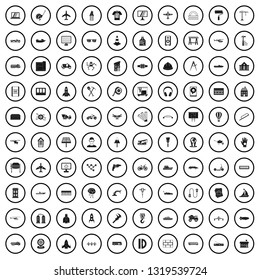 100 engineering icons set in simple style for any design vector illustration