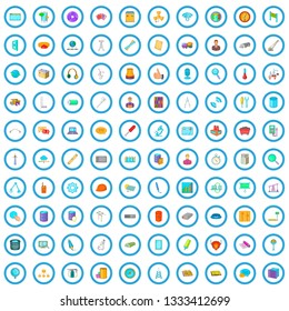100 engineering systems icons set in cartoon style for any design vector illustration
