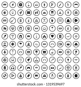 100 entertainment icons set in simple style for any design vector illustration