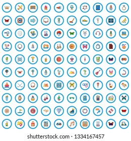 100 enthusiasm icons set in cartoon style for any design vector illustration