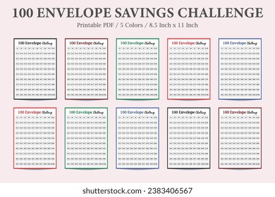 100 Envelope Savings,Savings Tracker 100,Money Challenge Printable,Financial Challenge,100 Weeks Savings,100 Envelope Budget,Savings Planner