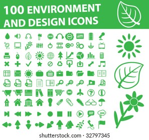 100 environment and design icons - vector