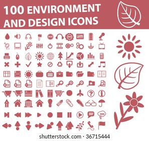 100 environment & design icons. vector