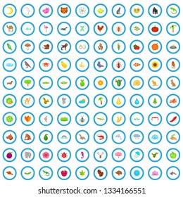 100 environment icons set in cartoon style for any design vector illustration