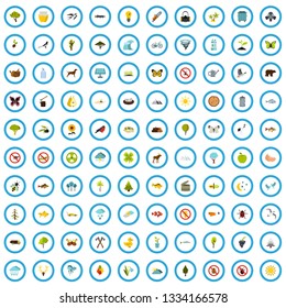 100 environmental icons set in flat style for any design vector illustration
