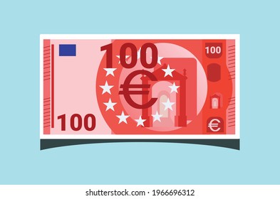 100 Euro Banknotes Money Vector Illustration. EU European Union, Euro zone and Monetary agreement Currency, Payment and Finance Element. Can be used for web, mobile, infographic.