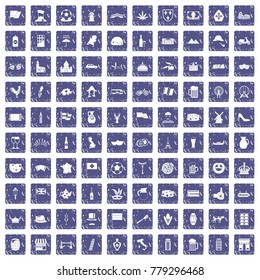 100 europe countries icons set in grunge style sapphire color isolated on white background vector illustration