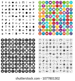 100 events icons set vector in 4 variant for any web design isolated on white