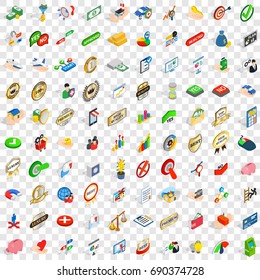100 excellence icons set in isometric 3d style for any design vector illustration