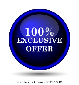 100% exclusive offer icon. Internet button on white background. EPS10 vector