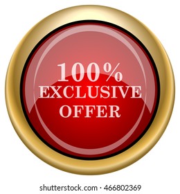 100% exclusive offer icon. Internet button on white background. EPS10 vector.
