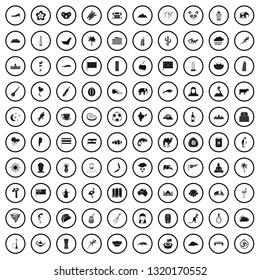 100 exotic animals icons set in simple style for any design vector illustration