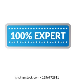 100% expert emblem, label, badge,sticker, logo, seal. 100% expert  stamp