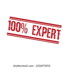 100% expert emblem, label, badge,sticker, logo, seal. 100% expert  stamp