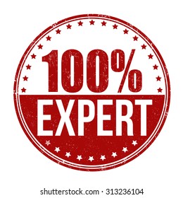 100%  Expert grunge rubber stamp on white background, vector illustration