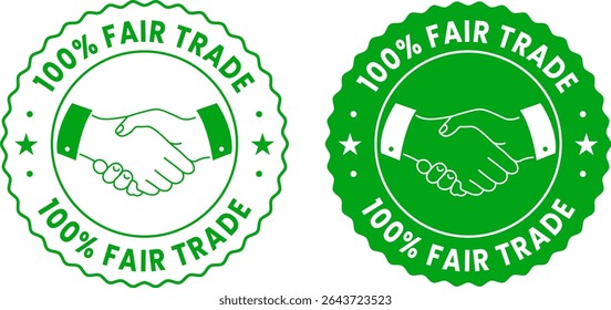 Logotipos de selo verde 100% de comércio justo para marcas sustentáveis certificadas e adesivos de produtos por atacado ou etiquetas de embalagem
