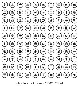 100 farm icons set in simple style for any design vector illustration