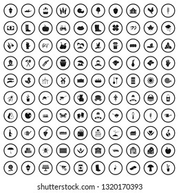 100 farm icons set in simple style for any design vector illustration