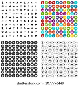 100 farm icons set vector in 4 variant for any web design isolated on white