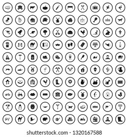 100 farmlands icons set in simple style for any design vector illustration