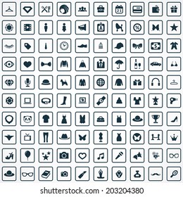 100 fashion icons set