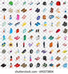 100 fashion icons set in isometric 3d style for any design vector illustration