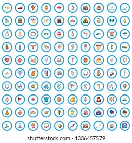 100 female icons set in cartoon style for any design vector illustration