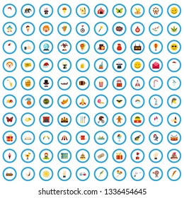 100 festival icons set in flat style for any design vector illustration