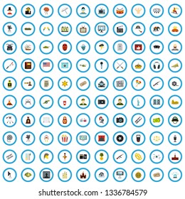 100 film product icons set in flat style for any design vector illustration